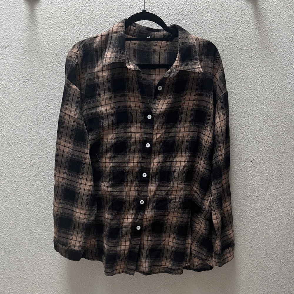 Plaid Button-Up Shirt